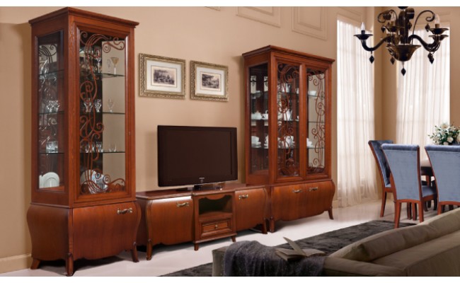 Шкаф с витриной ГМ 6351-01, тумба для р/а ГМ 6360, шкаф ГМ 6352