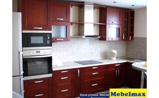 Кухня угловая. Массив ольхи