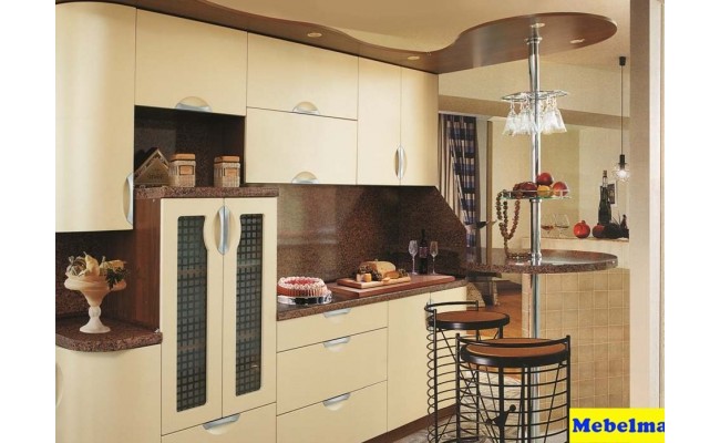 Кухня МДФ ПВХ Модена желтый лен