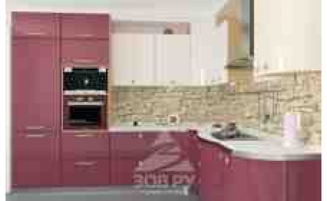 Кухни ЗОВ Акрил Молоко/Гранат