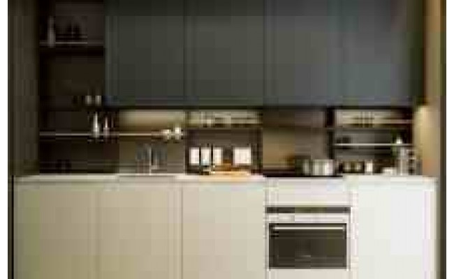  Кухня ЗОВ Акрил Грифель/Сливки 