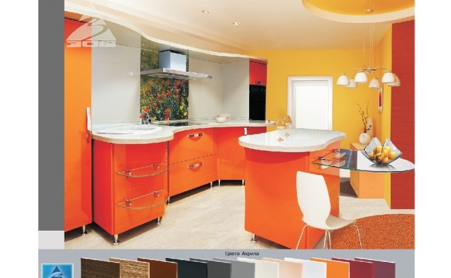  Кухня ЗОВ Акрил Облепиха 