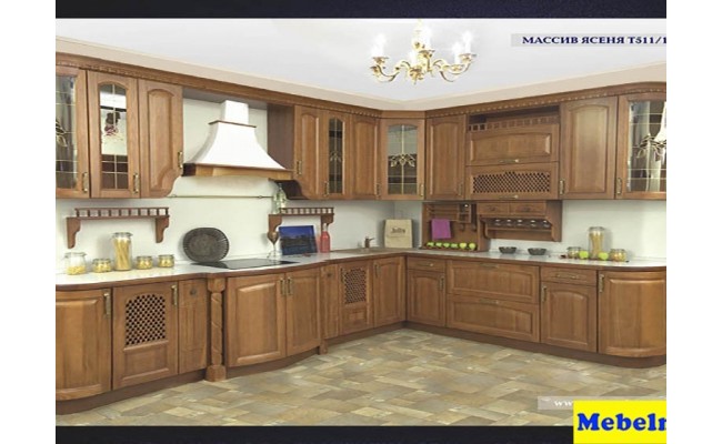 Кухня ЗОВ Массив Ясеня Т511/108