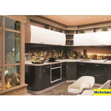 Кухня МДФ Фасад Люкс Страйп белый/черный