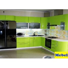 Кухня МДФ пленочный салат глянец