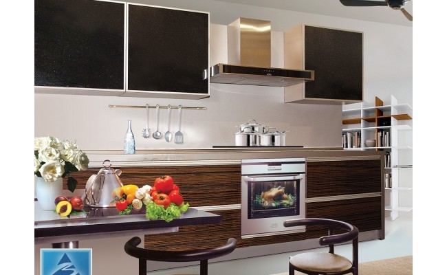 Кухня ЗОВ Фасад Тафель Глянец Зебрано