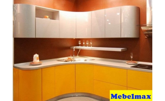 Кухня МДФ крашенный RAL 1028/9001, глянец