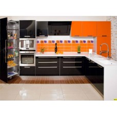 Кухня МДФ крашенный RAL 2000/9005 глянец