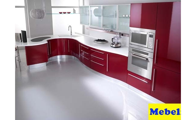 Кухня МДФ крашенный RAL 3032