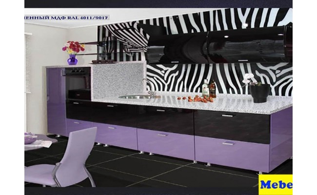 Кухня МДФ крашенный RAL 4011/9017