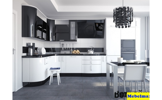 Кухня МДФ крашенный RAL 5004-9003