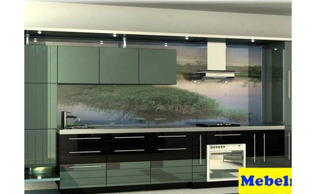 Кухня МДФ крашенный RAL 6000 Глянец