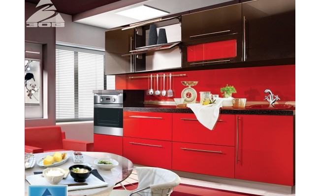 Кухня МДФ крашенный Система RAL 8019/3020 глянец