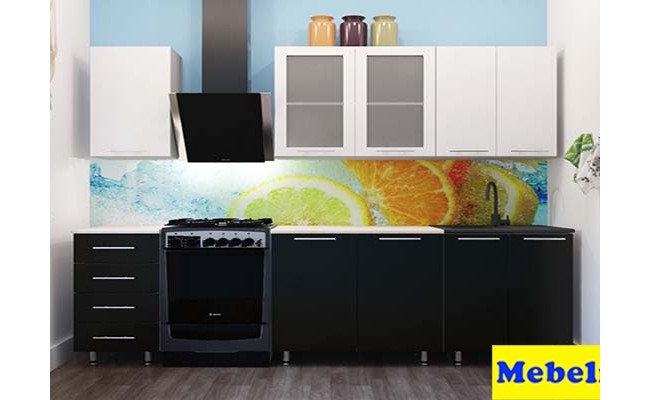 Кухня Белый + Черный Пост-5