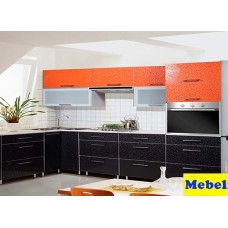 Кухня Флора оранжевая, Флора черная