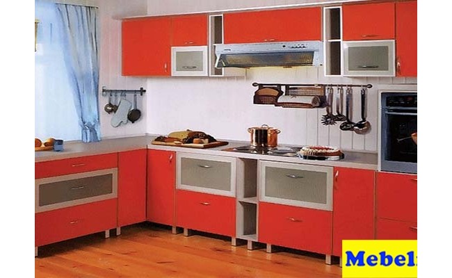 Кухня Красный моно