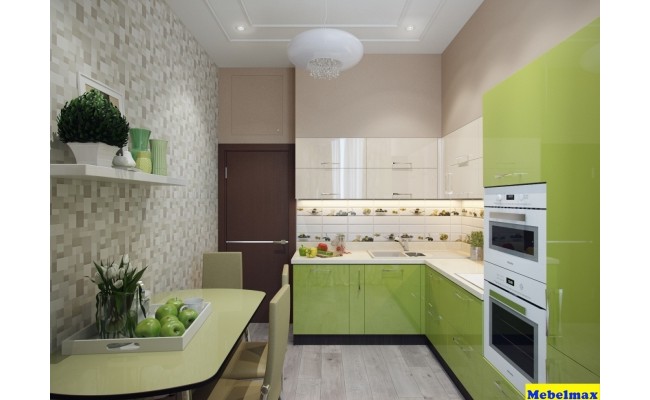 Кухня ПОСТ бежевый зеленый