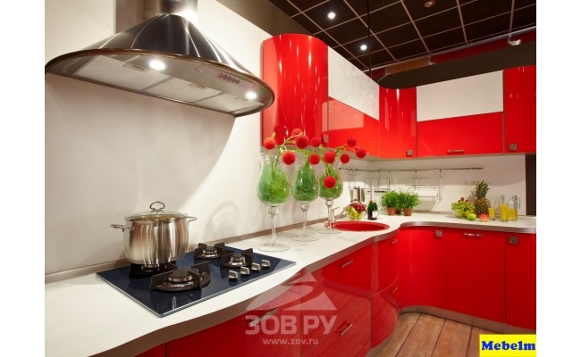 Кухня Пост Красный монохром