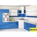 Кухня Пост-3 белый глянец -синий глянец