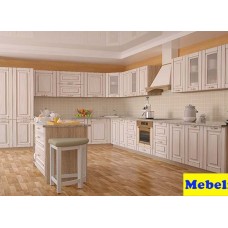 Кухня МДФ ясень жемчуг