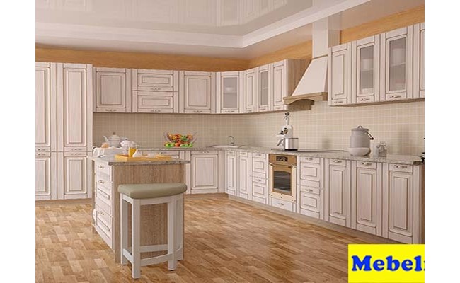 Кухня МДФ ясень жемчуг