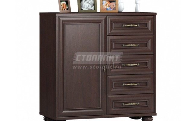 Верди СБ-1451 Комод однодверный с 5-тью ящиками