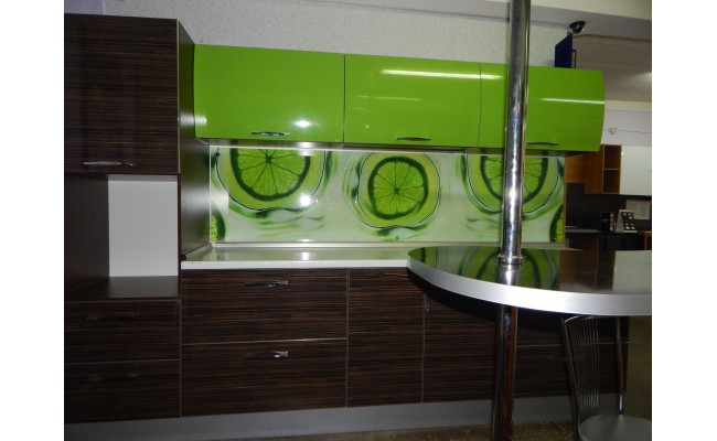 Кухня ПОСТ 3 Зеленый/дуб моренный