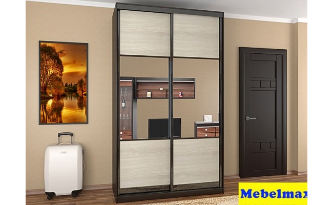 Шкаф-купе Престиж 143см (Дуб отбеленный)