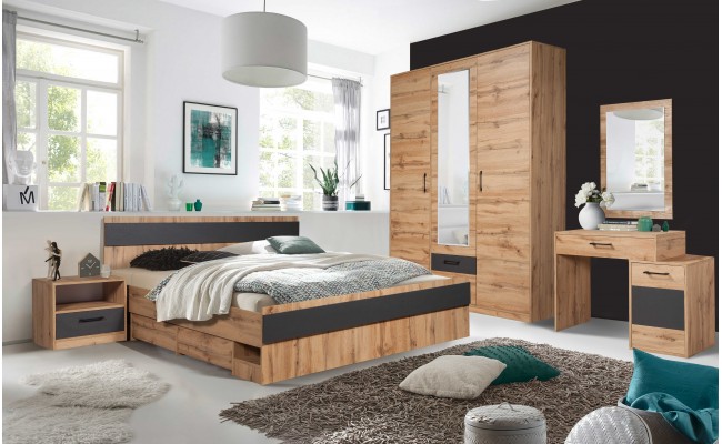 Спальня Техас Дуб Вотан/Графит