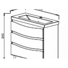 Тумба под умывальник 85 Фиджи с 3 ящ. напольная