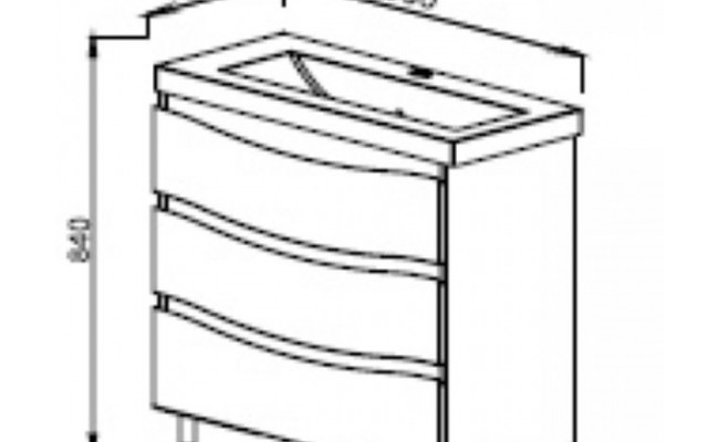 61.01 Тумба под умывальник 85 Фиджи с 3 ящ. напольная